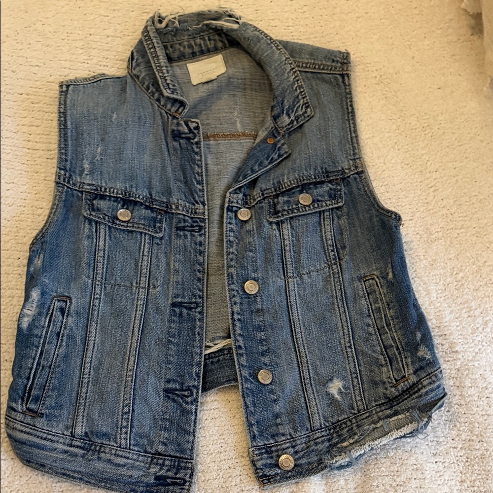 American Eagle Blue Denim Vest